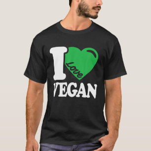 I Love Vegan -  Retro Heart Vegan Plant Bas T-shirt