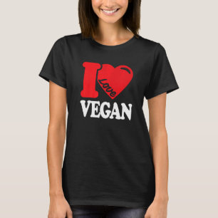 I Love Vegan Retro Heart Vegan Plant Base T-shirt