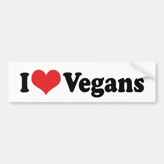 I Love Vegans Bumper Sticker (Devant)