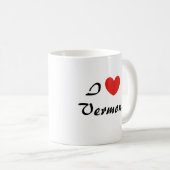 I Love Vermont Heart Typography Coffee Mug (Devant droit)