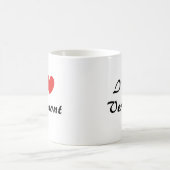 I Love Vermont Heart Typography Coffee Mug (Centre)