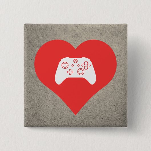 I Love Video Game Controls Cool Symbol Vierkante Button 5,1 Cm (Voorkant)