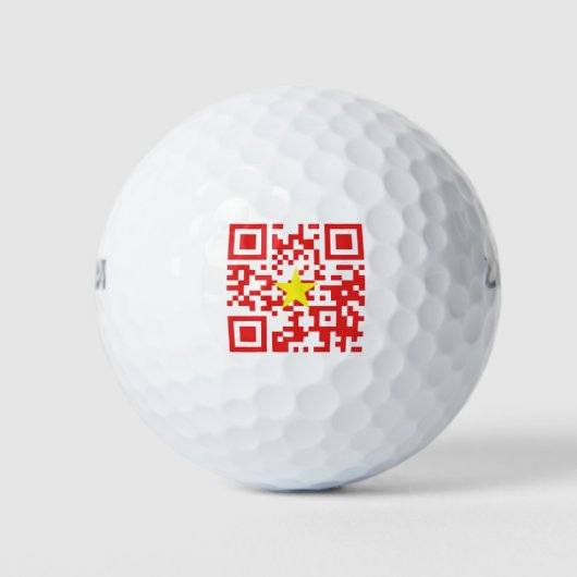 I Love Vietnam (Tôi Yêu Viboyt Nam) Flag QR Code Golfballen (Voorkant)