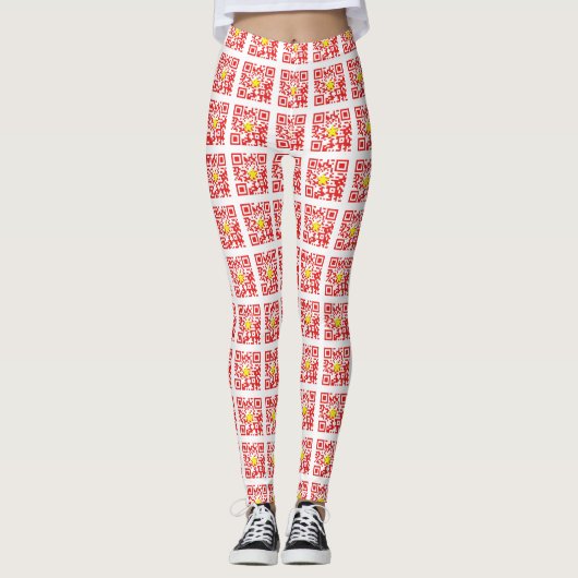 I Love Vietnam (Tôi Yêu Viboyt Nam) Flag QR Code Leggings (Voorkant)