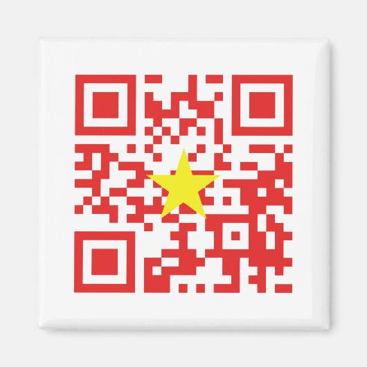 I Love Vietnam (Tôi Yêu Viboyt Nam) Flag QR Code Magneet (Voorkant)