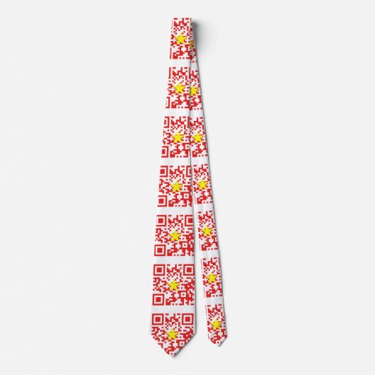 I Love Vietnam (Tôi Yêu Viboyt Nam) Flag QR Code Stropdas (Voorkant)