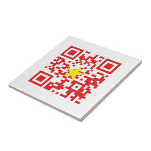I Love Vietnam (Tôi Yêu Viboyt Nam) Flag QR Code Tegeltje