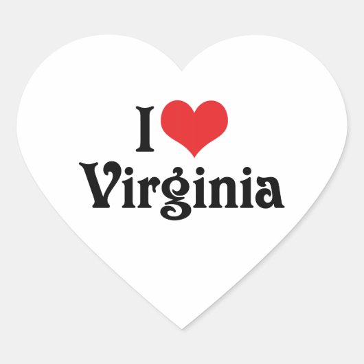 I Love Virginia Hart Sticker (Voorkant)
