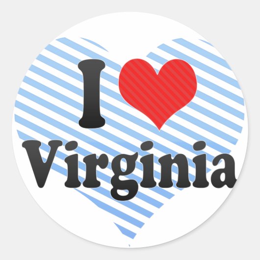 I Love Virginia Ronde Sticker (Voorkant)