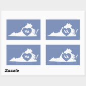 I Love Virginia State Stickers (Vel)