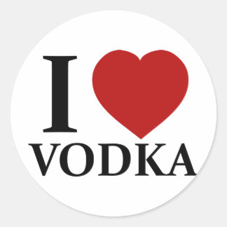 I Love Vodka Ronde Sticker