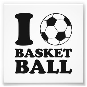 I Love Voetbal Basketball Foto Afdruk