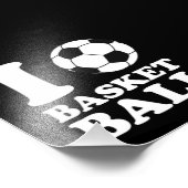 I Love Voetbal Basketball Foto Afdruk (Hoek)