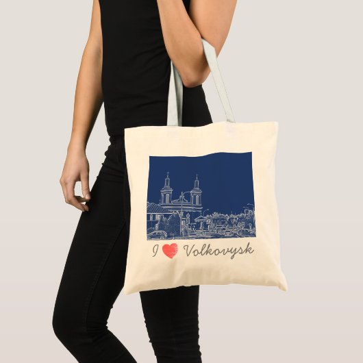 I Love Volkovysk Belarus Architecture Cathedral Tote Bag (Voorkant (product))