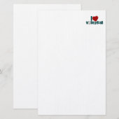 I Love Volleyball Briefpapier (Voorkant / Achterkant)