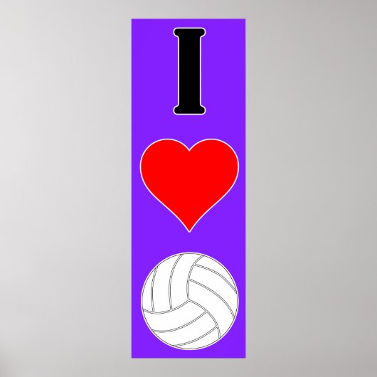 I Love Volleyball / I Heart Volleyball Poster (Devant)