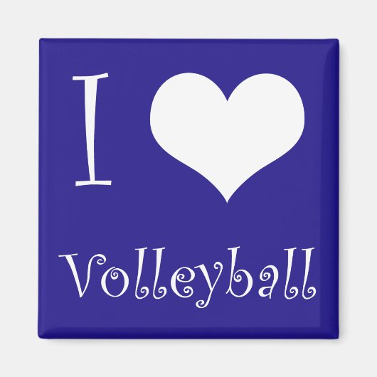 I Love Volleyball Magnet (Devant)
