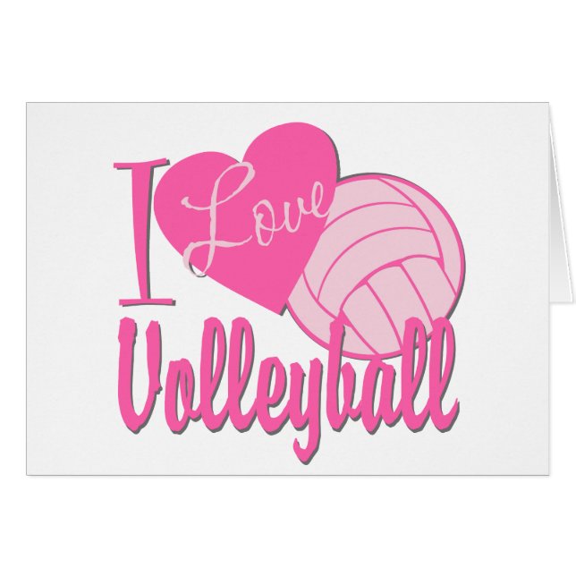 I Love Volleyball rose (Devant horizontal)