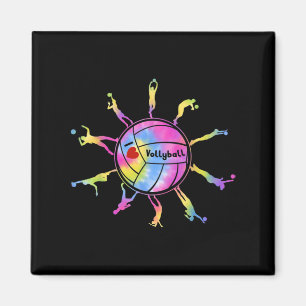 I Love Volleyball Sport Tie Dey Volleyball Fans Te Magneet
