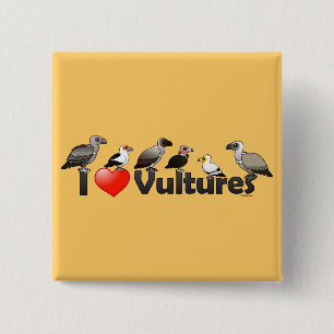 I Love Vultures (Africa) Vierkante Button 5,1 Cm