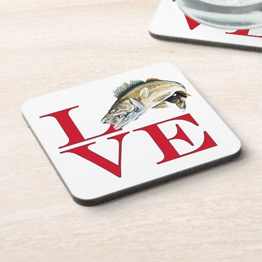 I Love Walleye Bier Onderzetter (Linkerzijde)