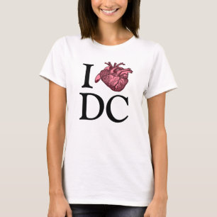 I Love Wash, DC with anatomically Correction hart T-shirt