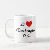 I Love Washington, D.C. Hart Typografie Koffie Mok (Links)