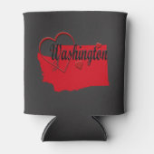 I Love Washington Hearts Map Blikjeskoeler (Voorkant)