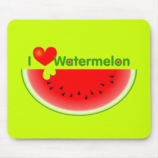 I Love Watermelon Mousepad Muismat (Voorkant)