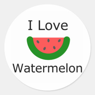 I Love Watermelon Ronde Sticker