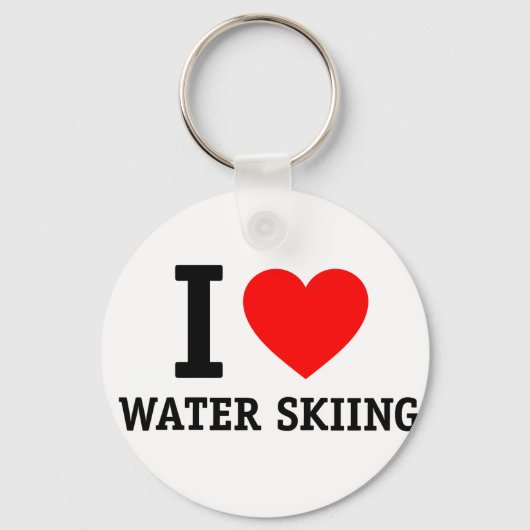 I Love Waterskiing Sleutelhanger (Voorkant)