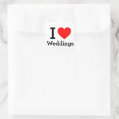 I Love Weddings Vierkante Sticker (Tas)