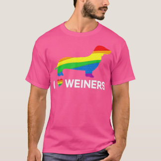 I Love Weiners Dachshund LGB Gay Lesbian Pride   A T-shirt
