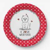I Love Westies - West Highland White Terriers Cute Papieren Bordje (Voorkant)