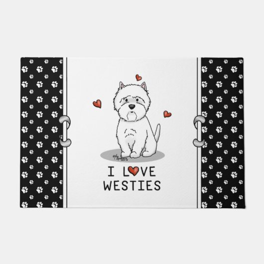 I Love Westies - West Highland White Terriers Deurmat (Voorkant)