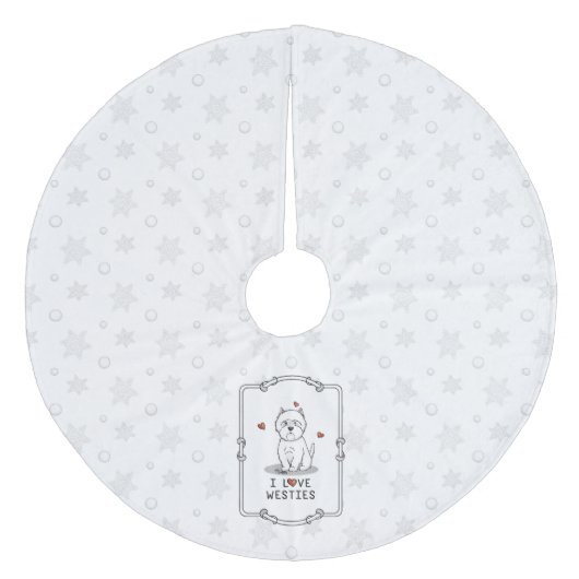 I Love Westies - West Highland White Terriers Fleece Kerstboom Rok (Voorkant)