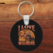 I Love Wieners Funny Offensive Dachshund Bootleg G Sleutelhanger (Voorkant)