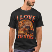I Love Wieners Funny Offensive Dachshund Bootleg G T-shirt (Voorkant)