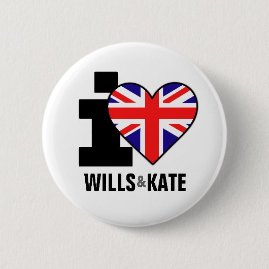 I Love Wills & Kate Button (Voorkant)