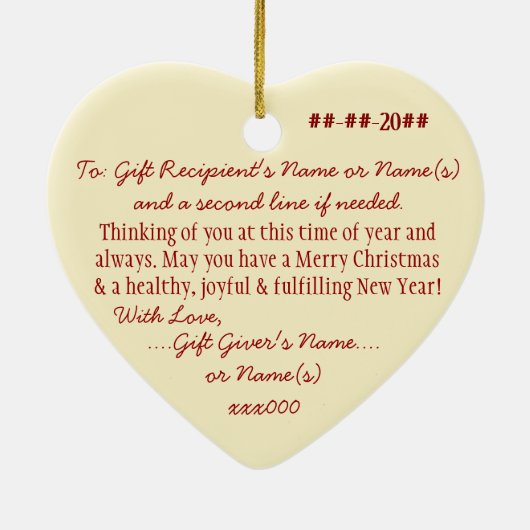 I Love Winter Birds and Berries Personalized Keramisch Ornament (Achterkant)