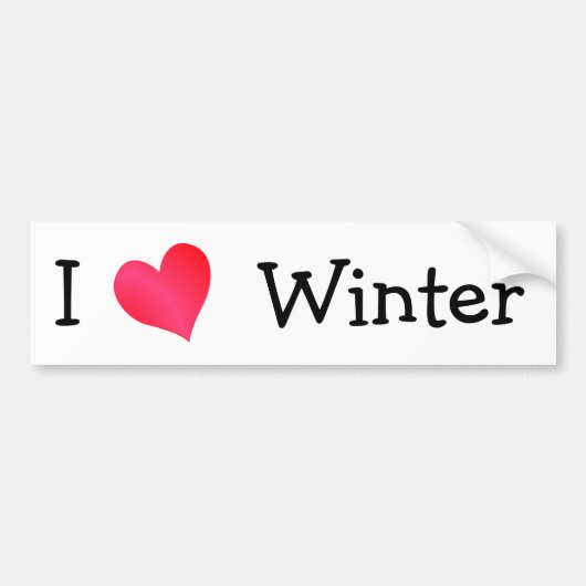 I Love Winter Bumpersticker (Voorkant)