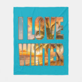 I  love winter fleece deken (Voorkant)