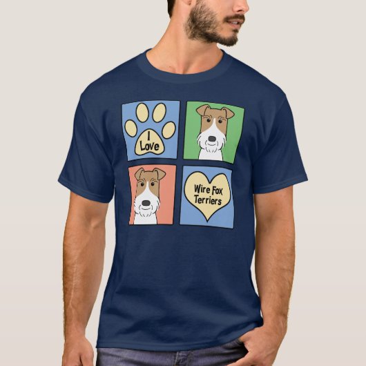 I Love Wire Fox Terriers T-shirt (Voorkant)