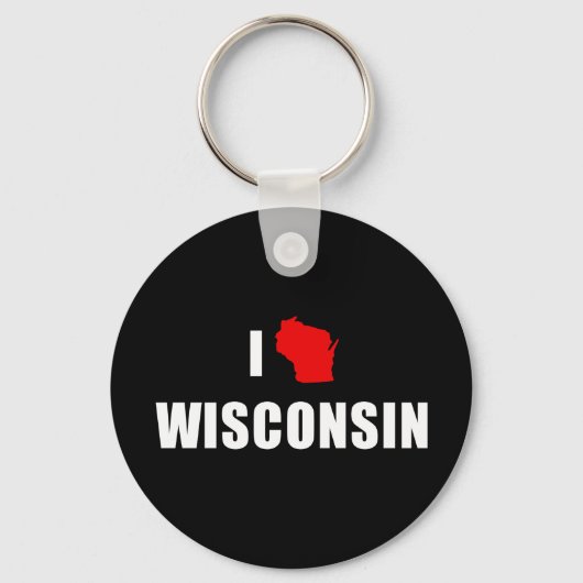 I Love Wisconsin Sleutelhanger (Voorkant)