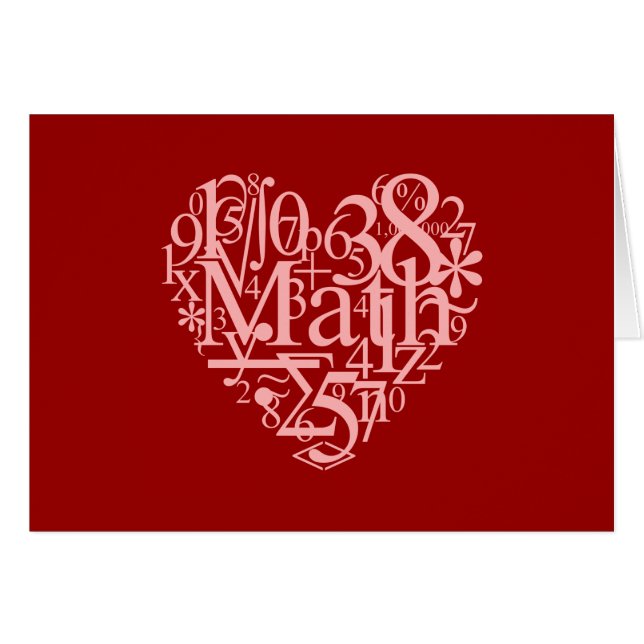 I Love Wiskunde Card (Voorkant Horizontaal)