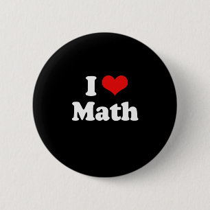 I Love Wiskunde Tshirt Ronde Button 5,7 Cm