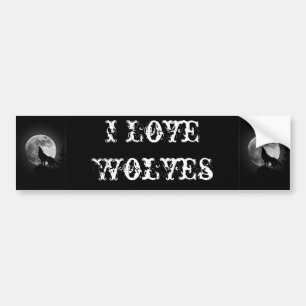 I Love Wolves Bumpersticker