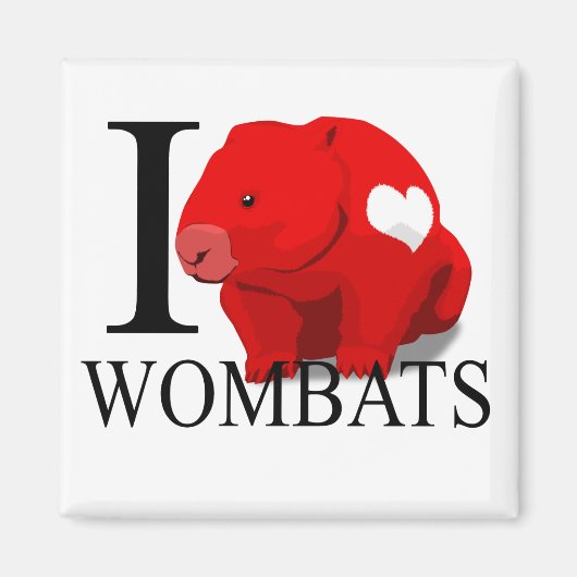 I Love Wombats Magnets (Devant)