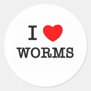 I Love WORMS Ronde Sticker