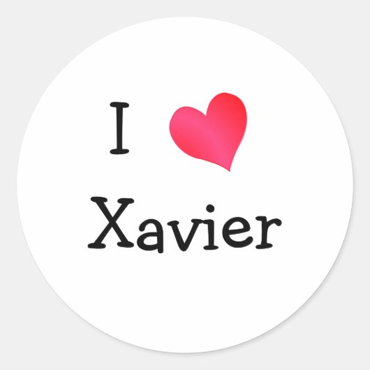 I Love Xavier Ronde Sticker (Voorkant)